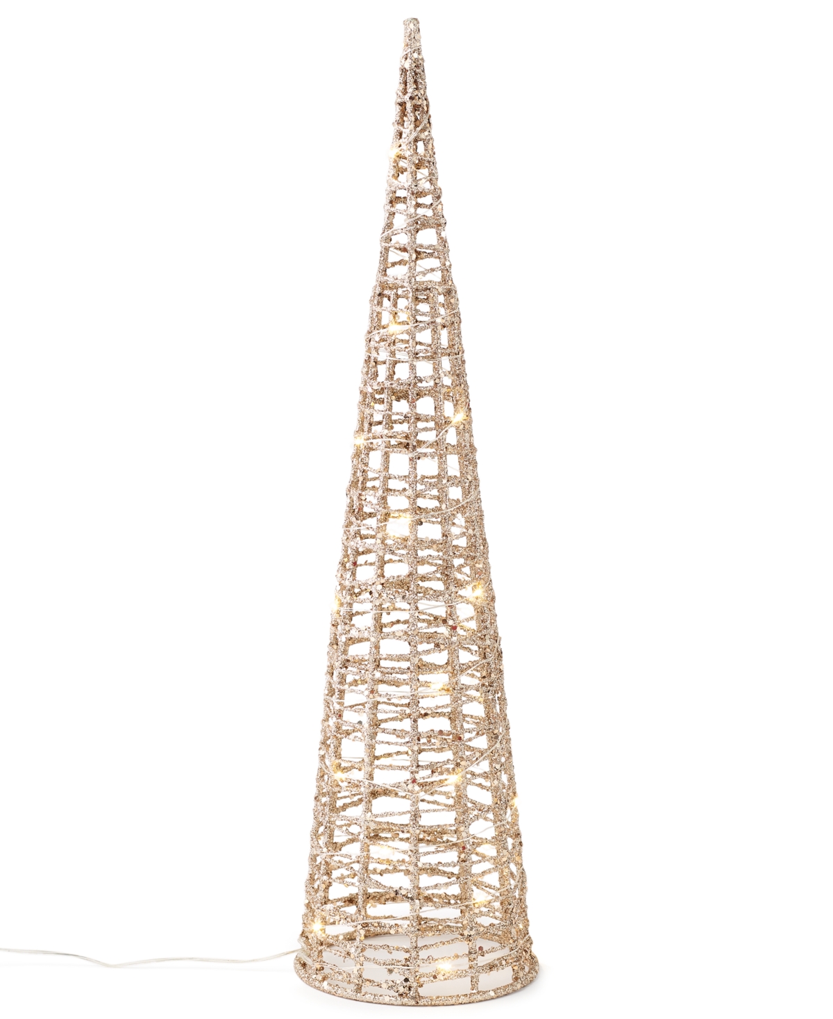 Holiday Lane Shine Bright Light-Up Iron Tabletop Tree, Created for Macy's