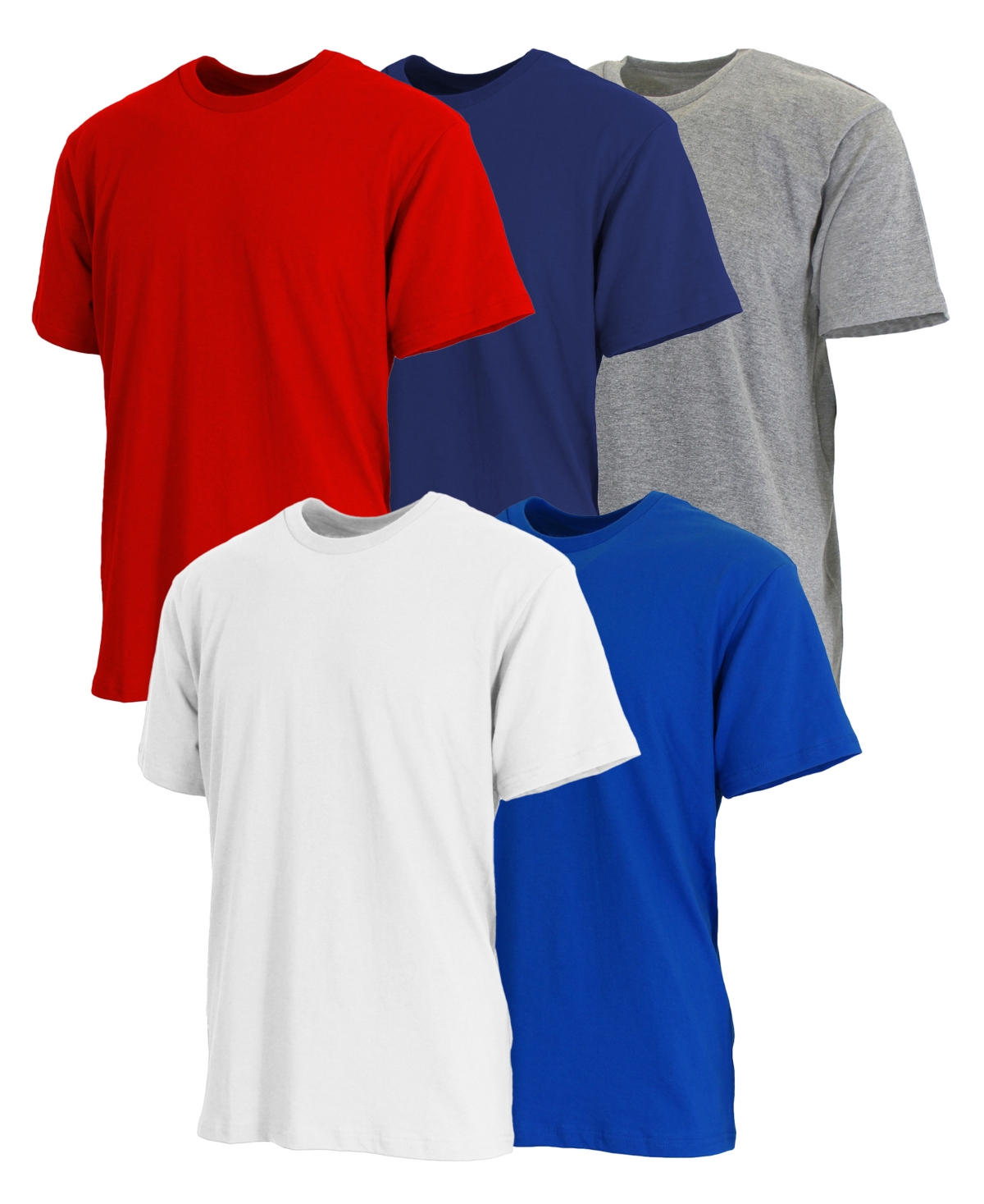 Shop Blue Ice Men's Short Sleeve Crew Neck Tee-5 Pack In Red-navy-heather Grey-white-royal