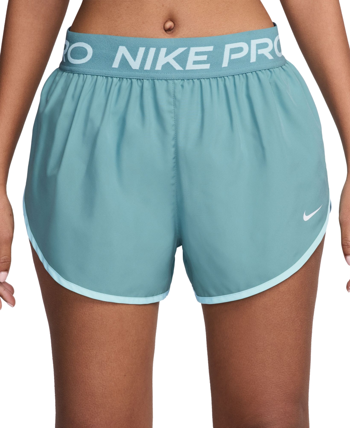 Nike Women's Pro Tempo Mid-Rise Shorts -glacier Blue/white