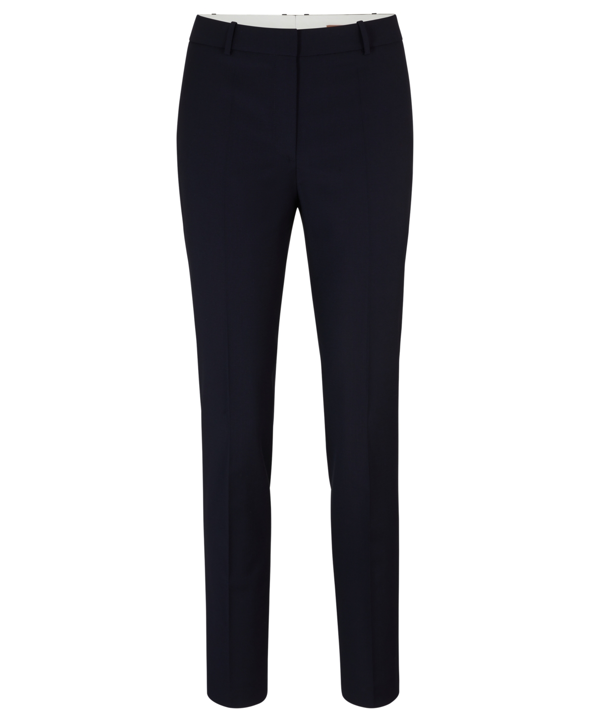 Shop Hugo Boss Boss By  Women's Wool Regular-fit Cropped Pants In Dark Blue