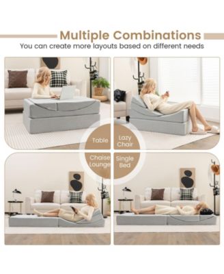 4-in-1 Convertible Folding Sofa Bed with High-Density Foam