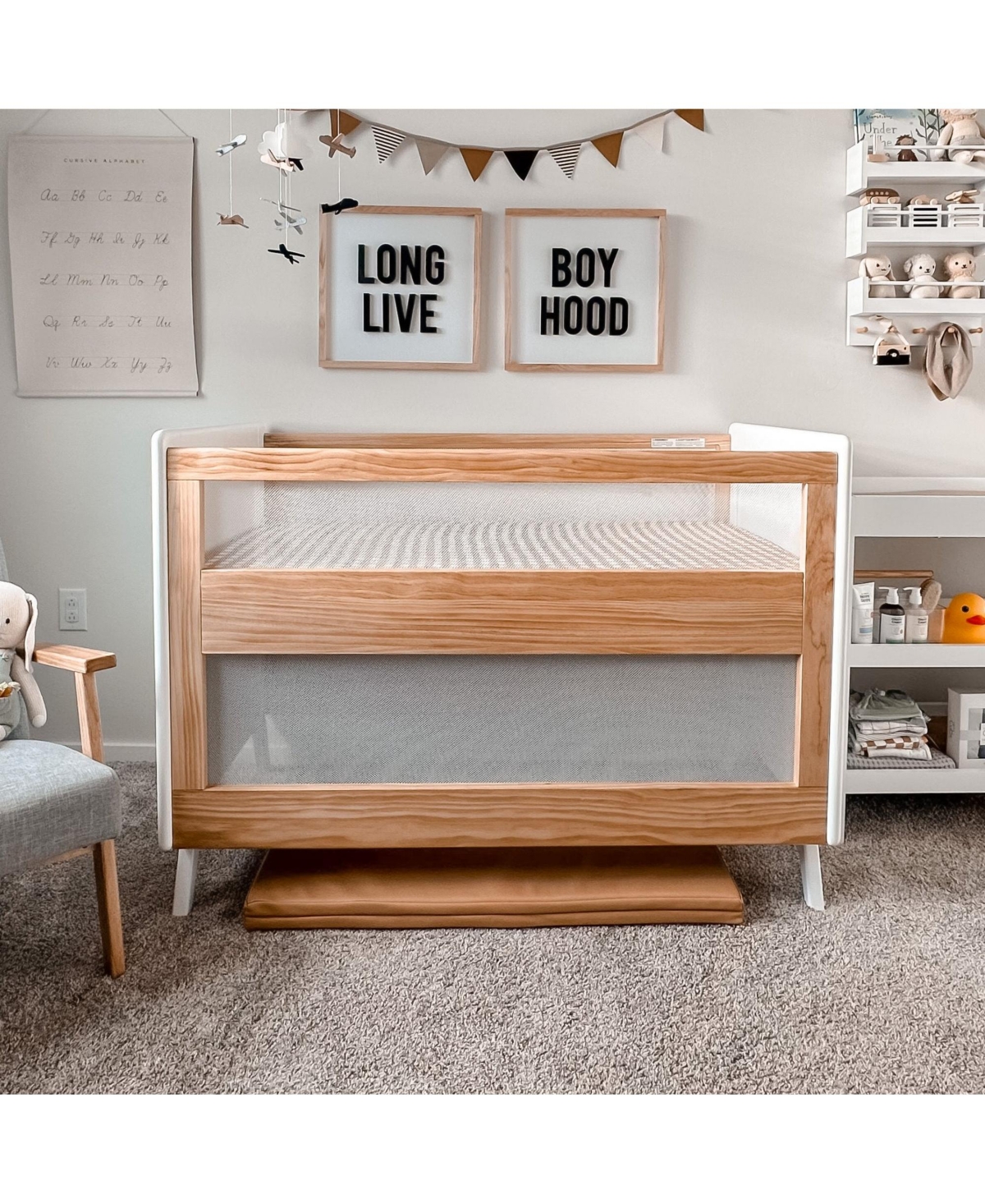 BreathableBaby Breathable Mesh 3-in-1 Convertible Crib - Greenguard Gold Certified - Beech  white