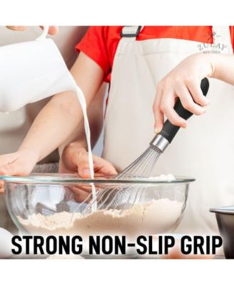 Heavy Duty and Durable Wire 12 Inch Whisk with Non-Slip Silicone Handle for Blending, Whipping & Beating