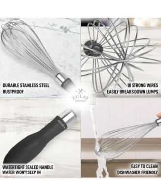 Heavy Duty and Durable Wire 12 Inch Whisk with Non-Slip Silicone Handle for Blending, Whipping & Beating