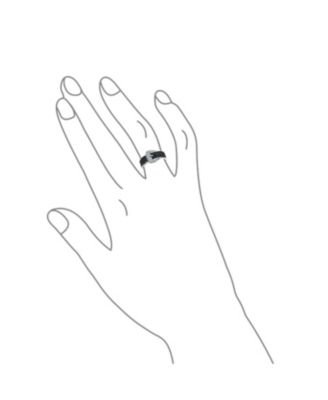 Trendy Fashion Pave Cubic Zirconia Black CZ Statement Belt Buckle Band Ring .925 Sterling Silver