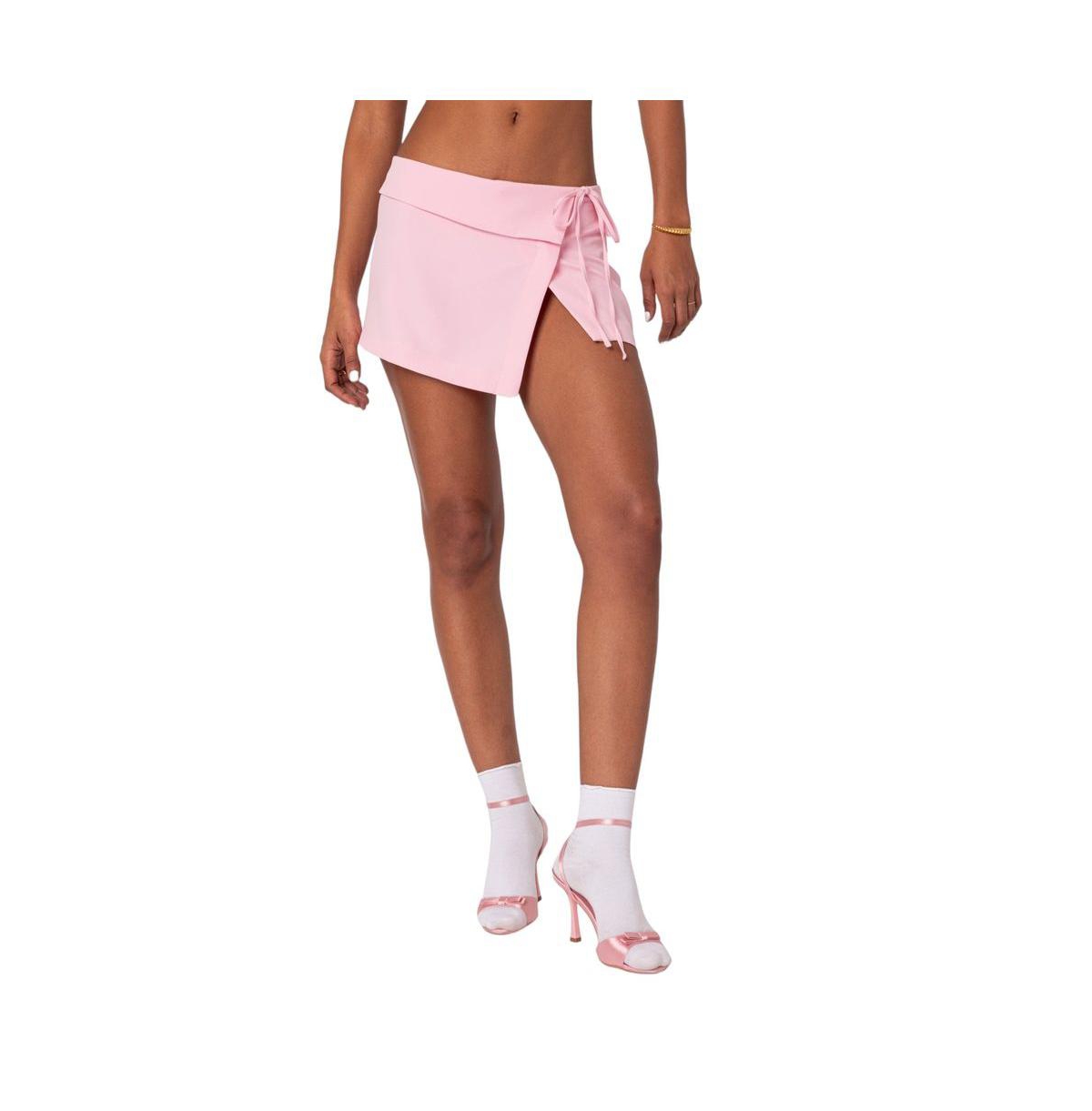 Women's Selena Asymmetric Wrap Mini Skirt - Pink