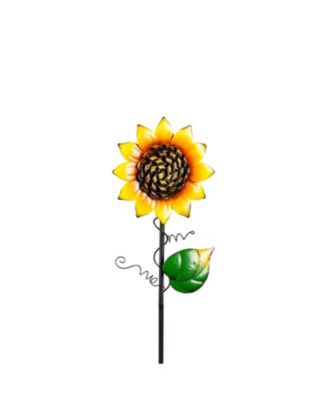 Radiant Sunflower Garden Stake, Set of 3- 10x36x1, 7.5x31x1, 7x24x1 in
