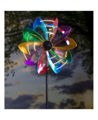 75" LED Solar Flower Wind Spinner