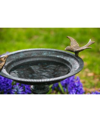 Garden Cast Metal Bird Bath on Pedestal 20 x 19 x 15 Inches
