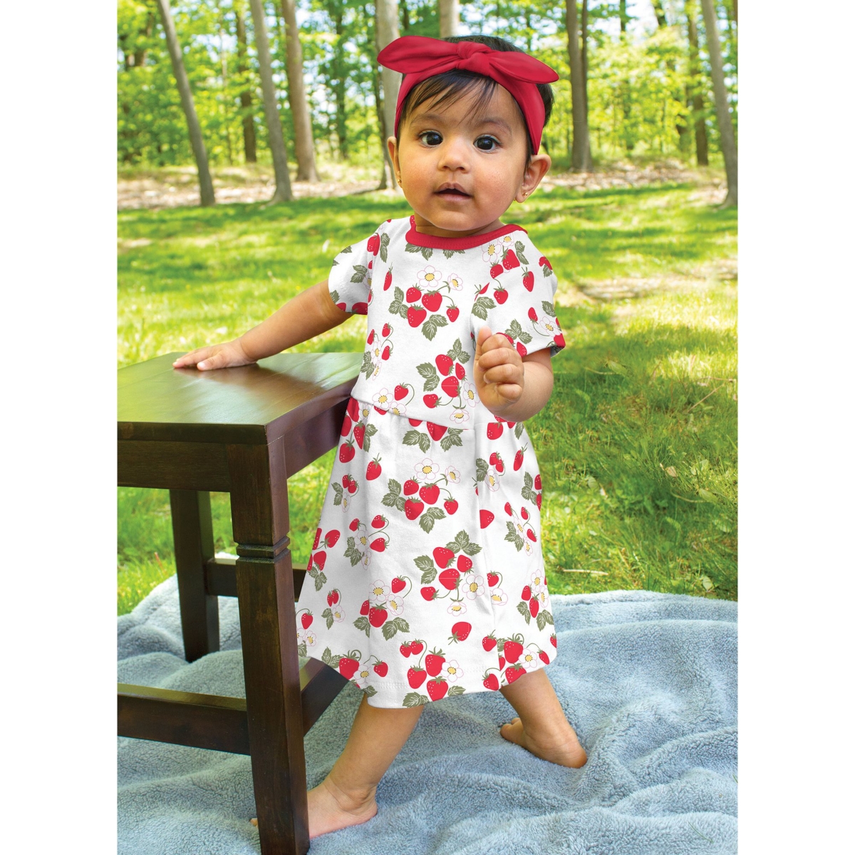 Hudson Baby Toddler Girls Cotton Short-Sleeve Dresses 2pk, Strawberries