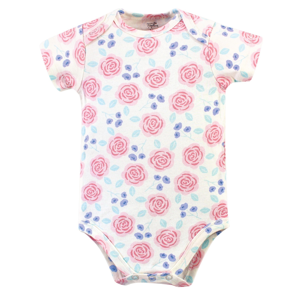 Touched by Nature Baby Girls Baby Organic Cotton Bodysuits 5pk,- Pink rose