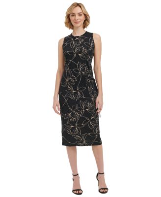 Calvin Klein Women's Sleeveless Printed Midi Dress - Macy's