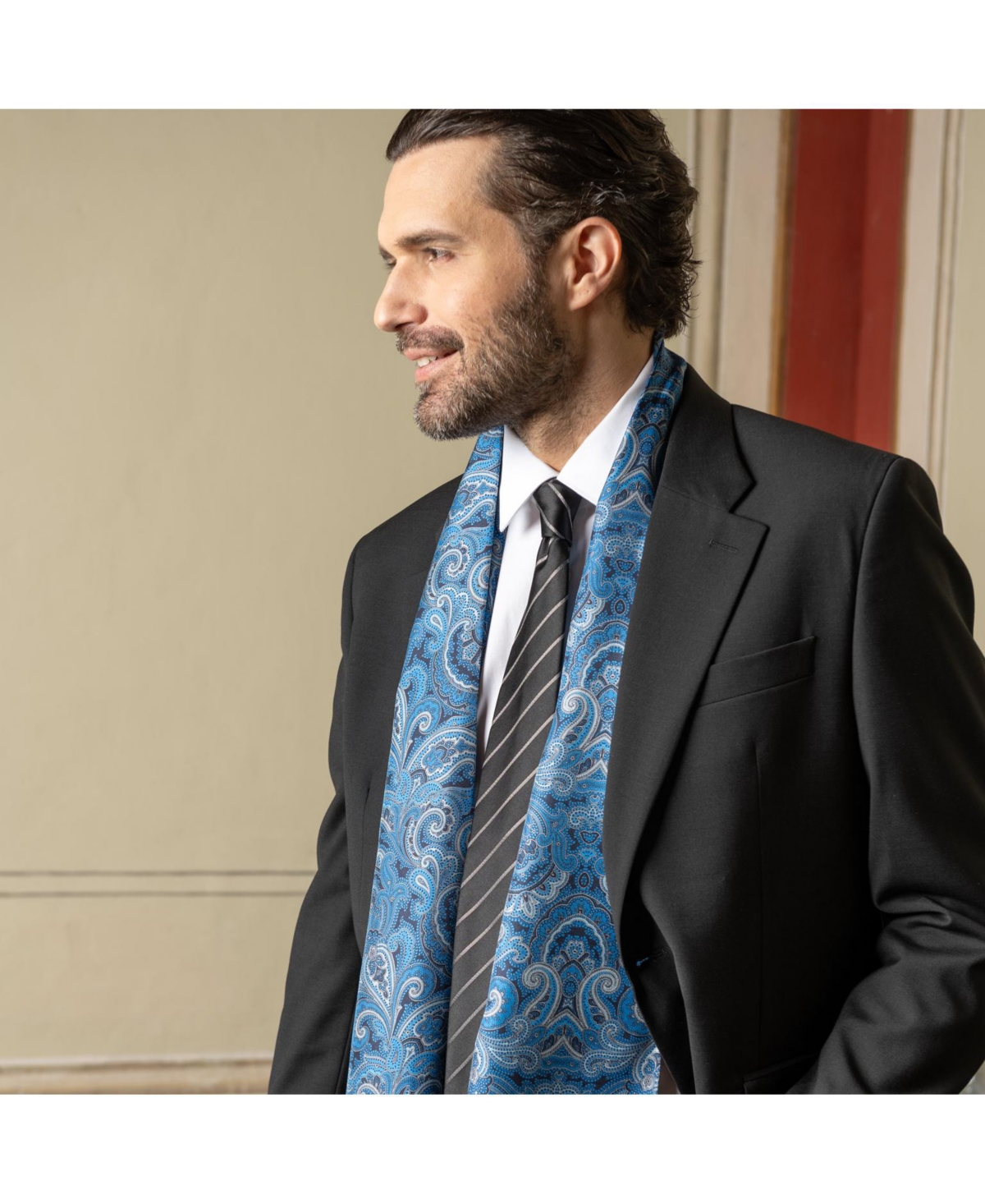 Ferrara - Silk Scarf for Men - Bordeaux