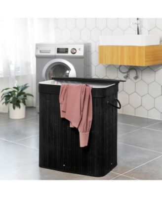 Wicker Laundry Basket with Cotton Handles