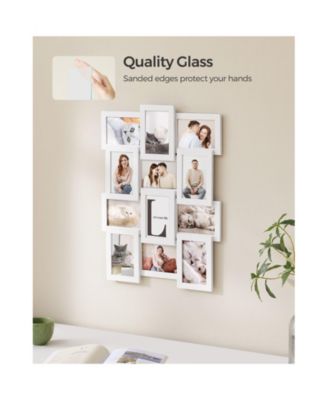12-Opening Photo Collage Frame with Glass Cover for Multiple Picture Display