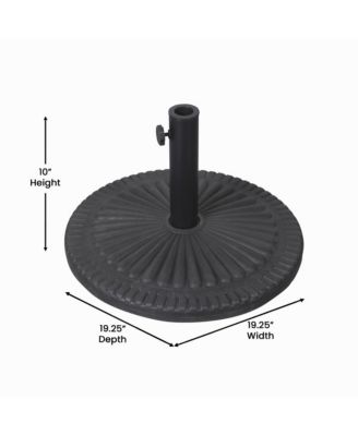 Keegan 19.25" Diameter Universal Sunburst Pattern Cement Patio Umbrella Base With Weatherproof Plastic Polymer Coating