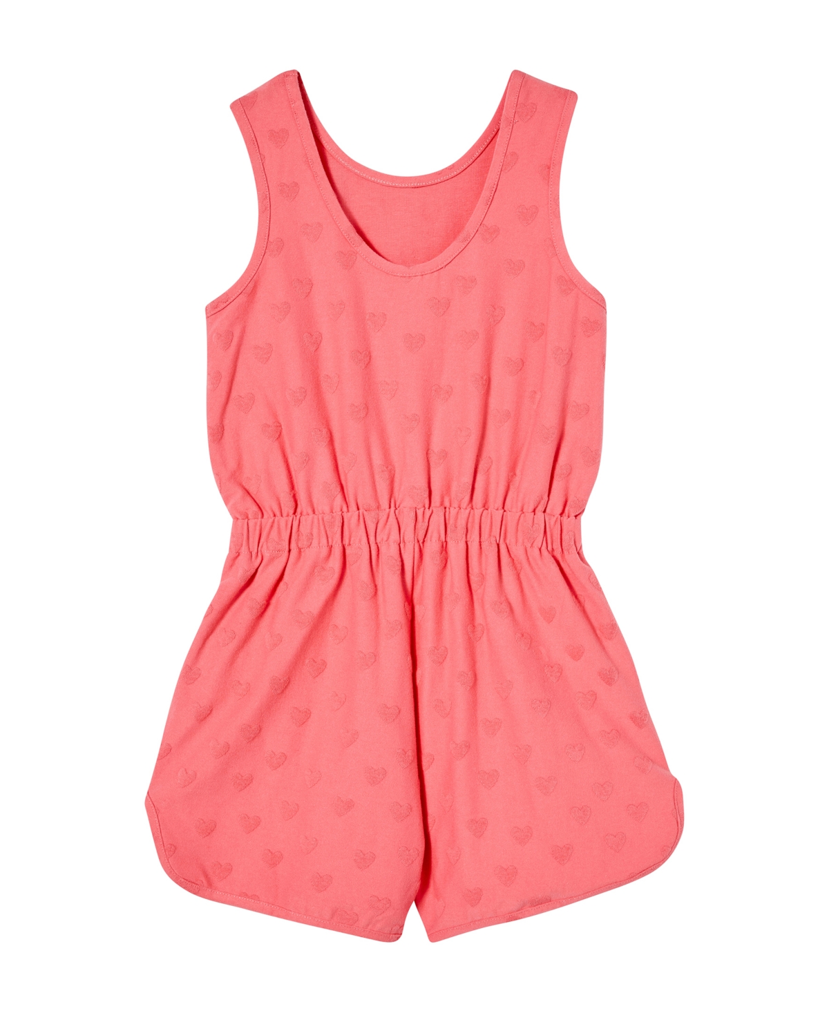 Shop Cotton On Little Girls Romy Playsuit One Piece In Orange Coral Heart Texture