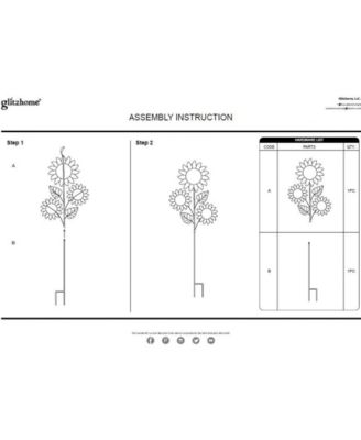 48.25"H Fall Metal Sunflowers Yard Stake