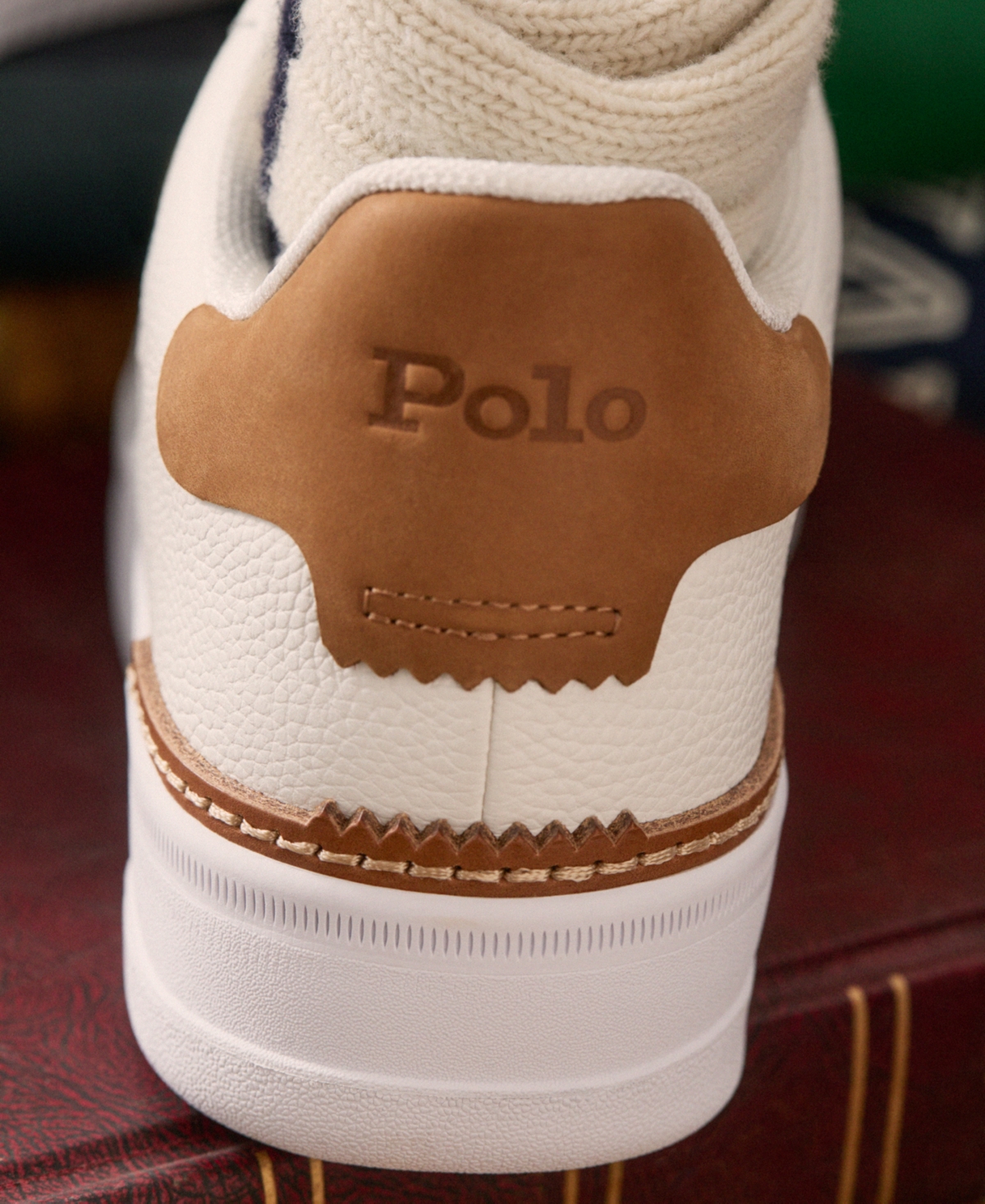 Polo Ralph Lauren Men's Masters Court Lace-Up Sneakers -tan