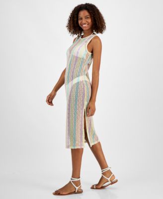 Juniors' Low-Back Midi Dress Swim Cover-Up