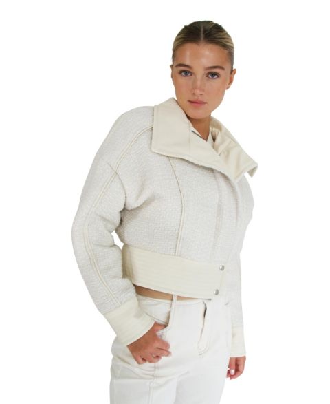 Женские куртки Belle & Bloom Women's Mad Love Cropped Bomber Jacket