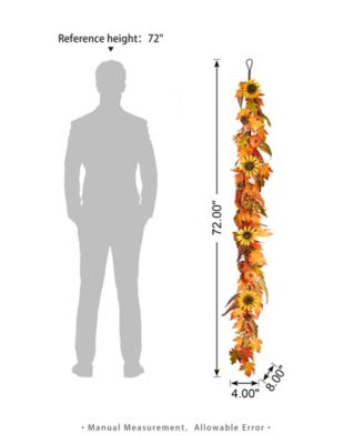 6ft Fall Maple Leaf and Sunflower Garland