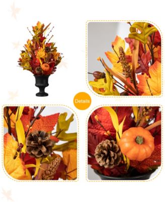 24"H Fall Maple Leaf Urn Table Tree