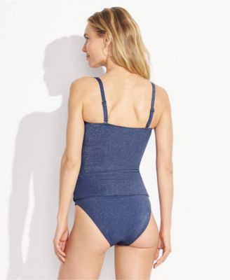 Women's Shine Wrap Bandeau Tankini Swimsuit Top