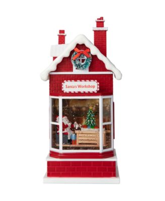 10.5"H Lighted Santa's Workshop Waterglobe