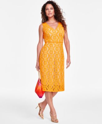 I.N.C. International Concepts - Women's Lace V-Neck Midi Dress, Created for Macy's