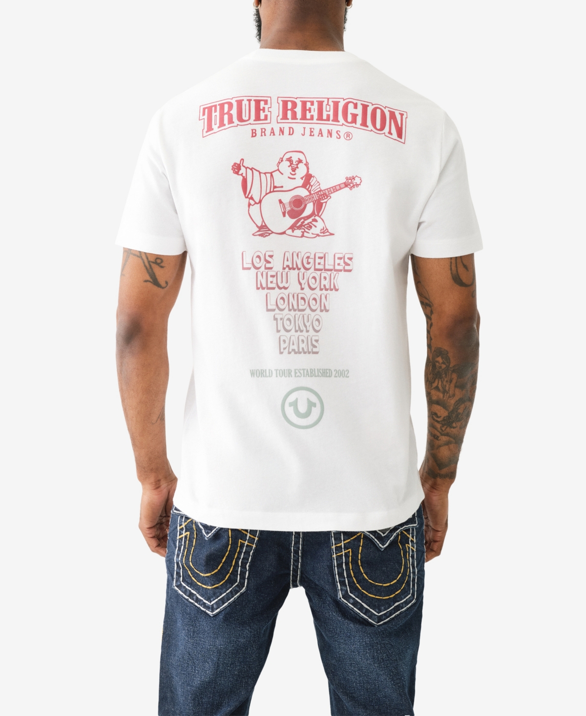 Shop True Religion Men's Short Sleeve High Density Tee In White