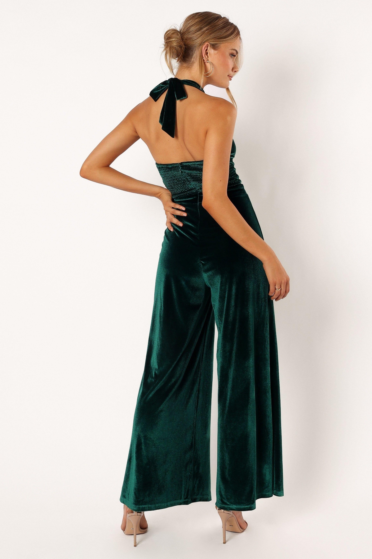 Women's Aria Velvet Jumpsuit -- Emerald