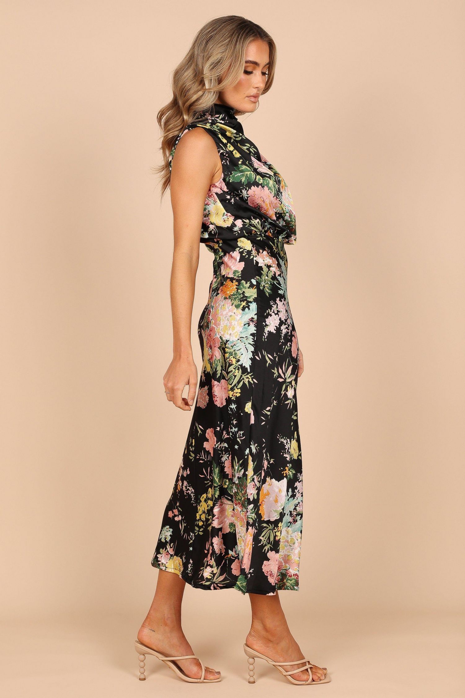 Womens Anabelle Halter Neck Midi Dress