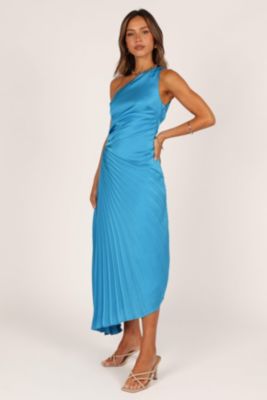 Flin Pleated One Shoulder Midi Dress