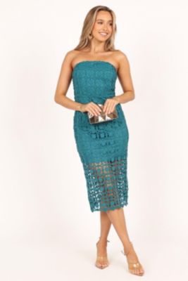 Women's Candice Strapless Lace Midi Dress