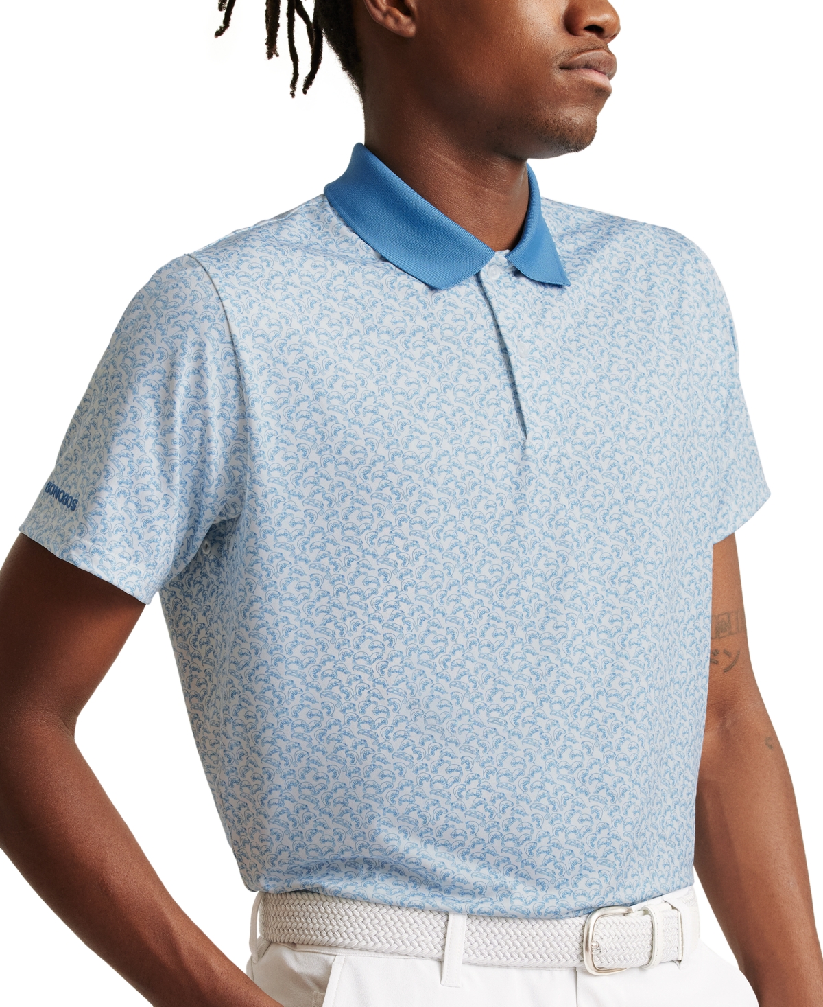 Men's Lizard-Print Performance Golf Polo Shirt - Golf Chari