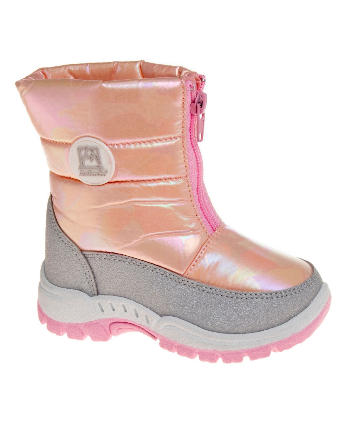 Shop Avalanche Little And Big Girls Slip-resistant Waterproof Snow Boots In Pink,silver