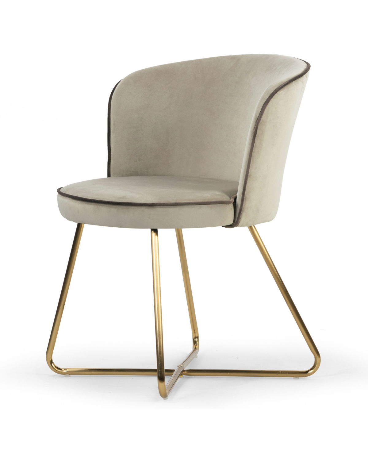 Shop Glamour Home 28.5" Anila Velvet, Metal Dining Chair, Set Of 2 In Cream