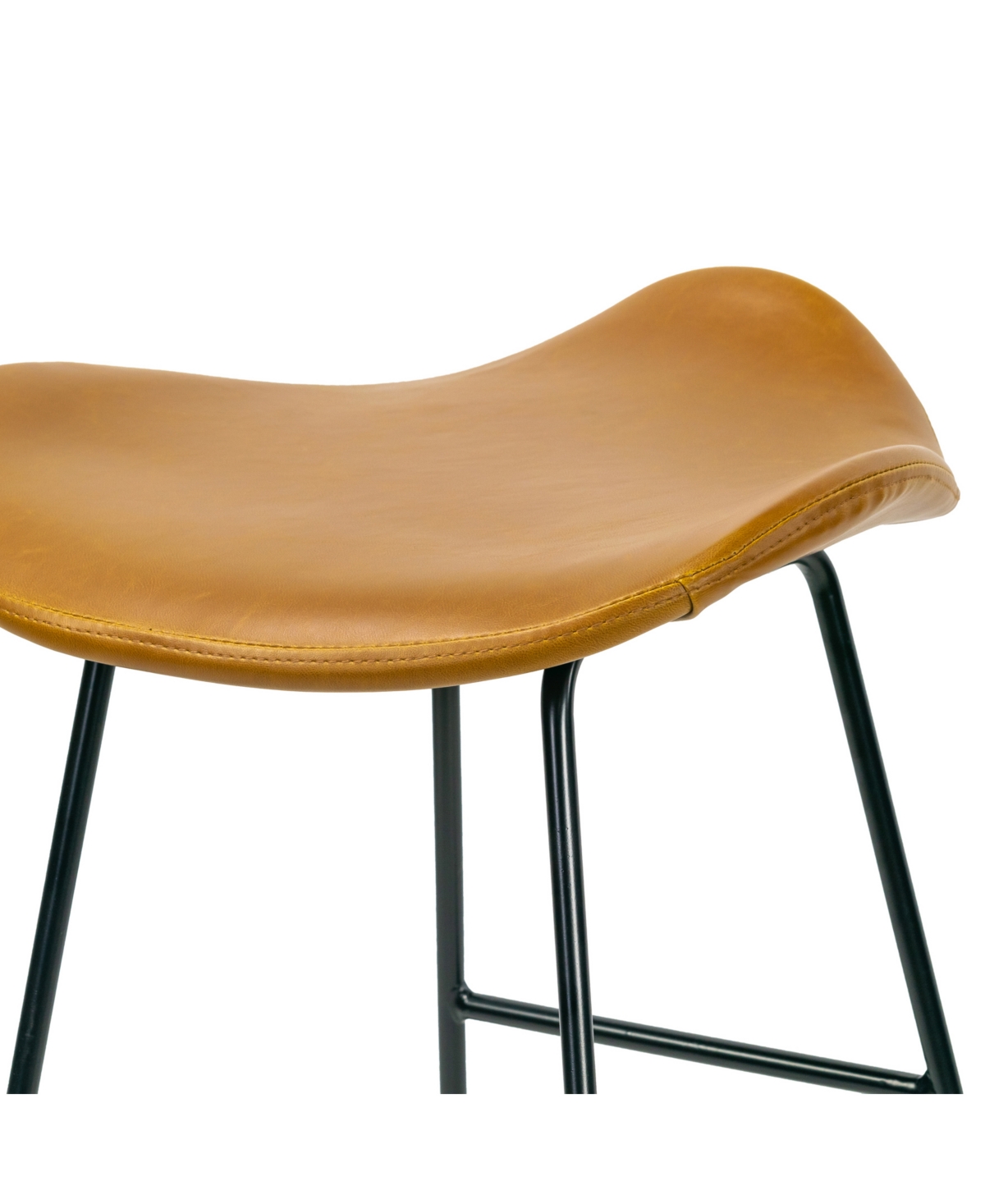 Glamour Home 29.5" Aoi Polyester, Metal Barstool, Set Of 2 In Brown