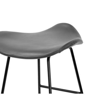 29.5" Aoi Polyester, Metal Barstool, Set of 2