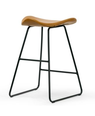 24" Aoi Polyester, Metal Counter Height Stool, Set of 2