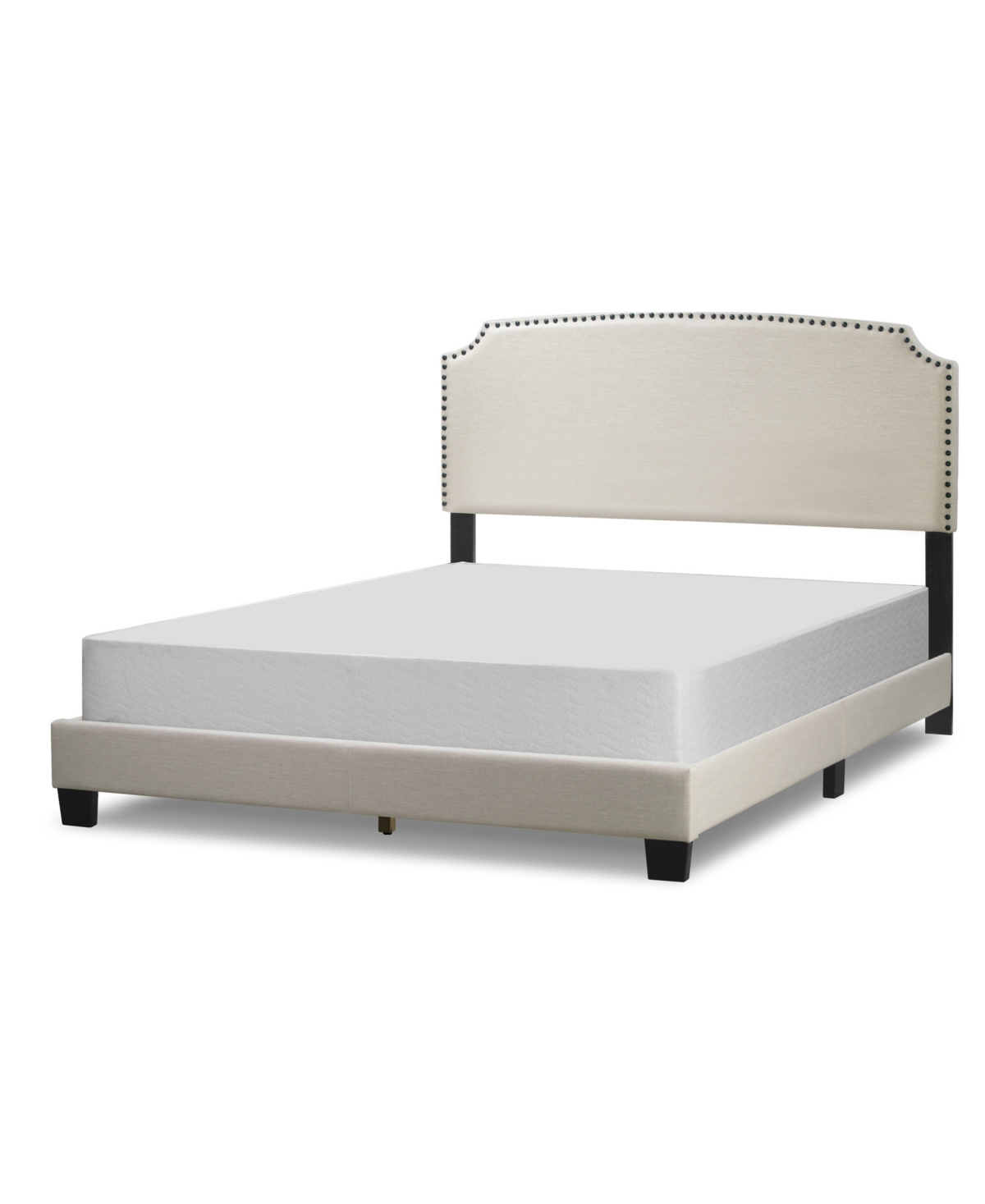Shop Glamour Home 48.25" Arezo Fabric, Rubberwood Queen Bed In Beige