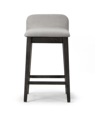 25" Atia Rubberwood, Fabric Counter Height Stool, Set of 2
