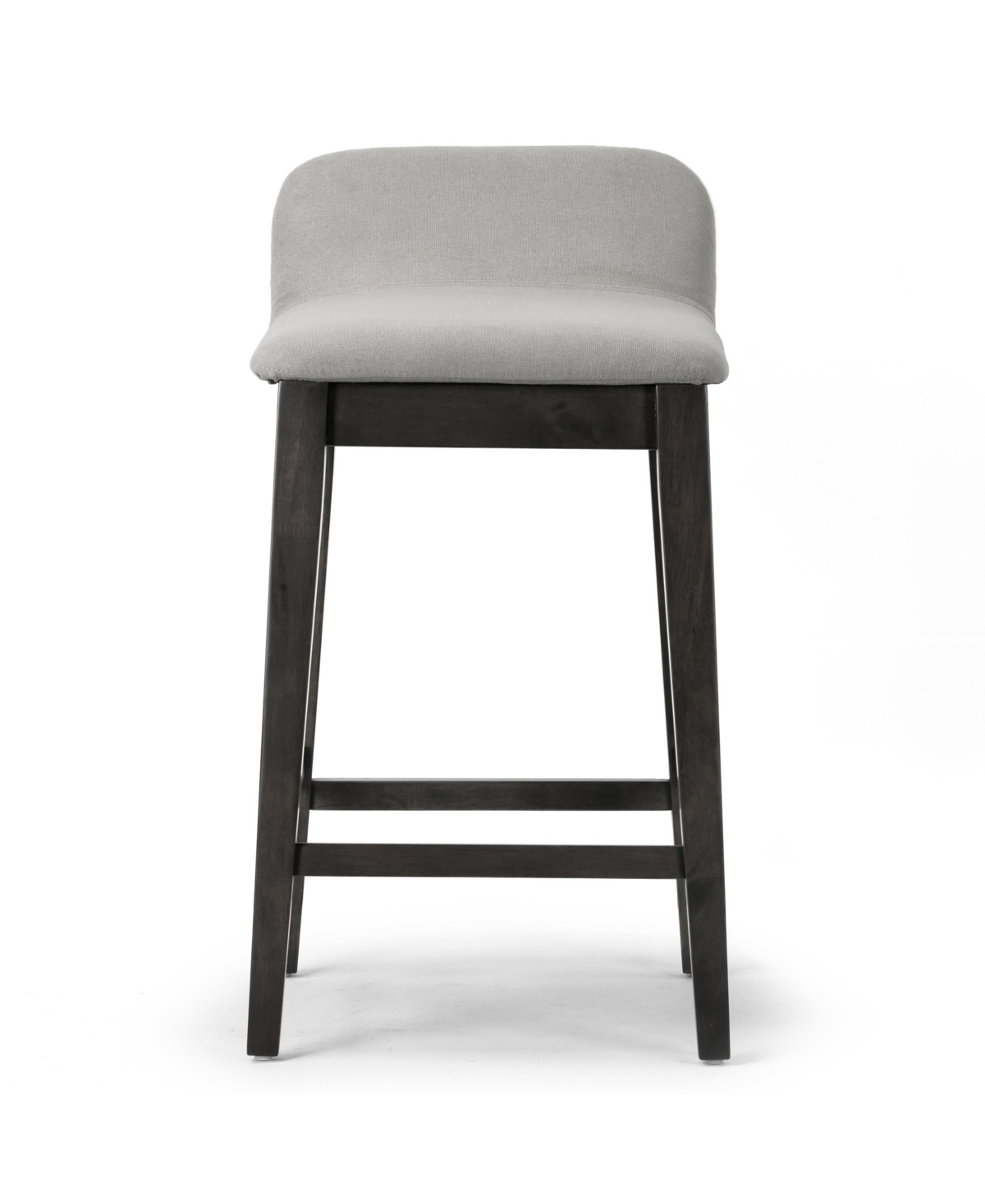 Glamour Home 28.9" Atia Rubberwood, Fabric Counter Height Stool, Set Of 2 In Grey
