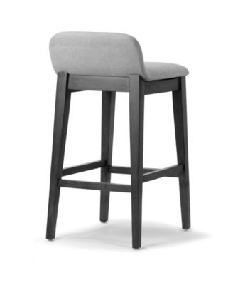 28.9" Atia Rubberwood, Fabric Counter Height Stool, Set of 2
