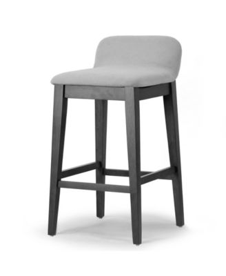 28.9" Atia Rubberwood, Fabric Counter Height Stool, Set of 2