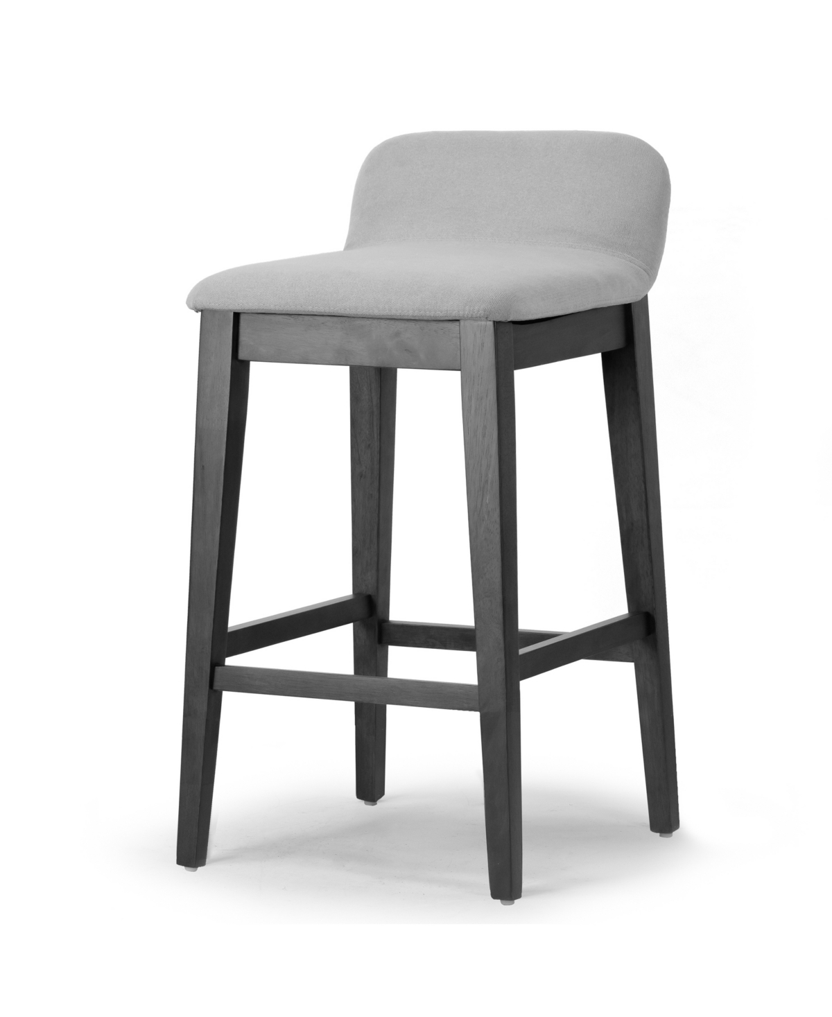 Shop Glamour Home 28.9" Atia Rubberwood, Fabric Counter Height Stool, Set Of 2 In Grey