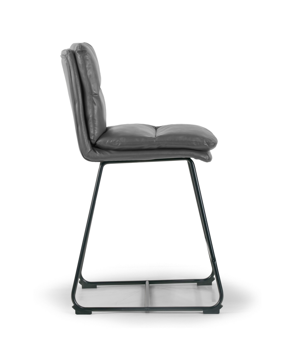 Glamour Home 26.5" Aulani Iron, Polyester Counter Height Stool, Set Of 2 In Grey