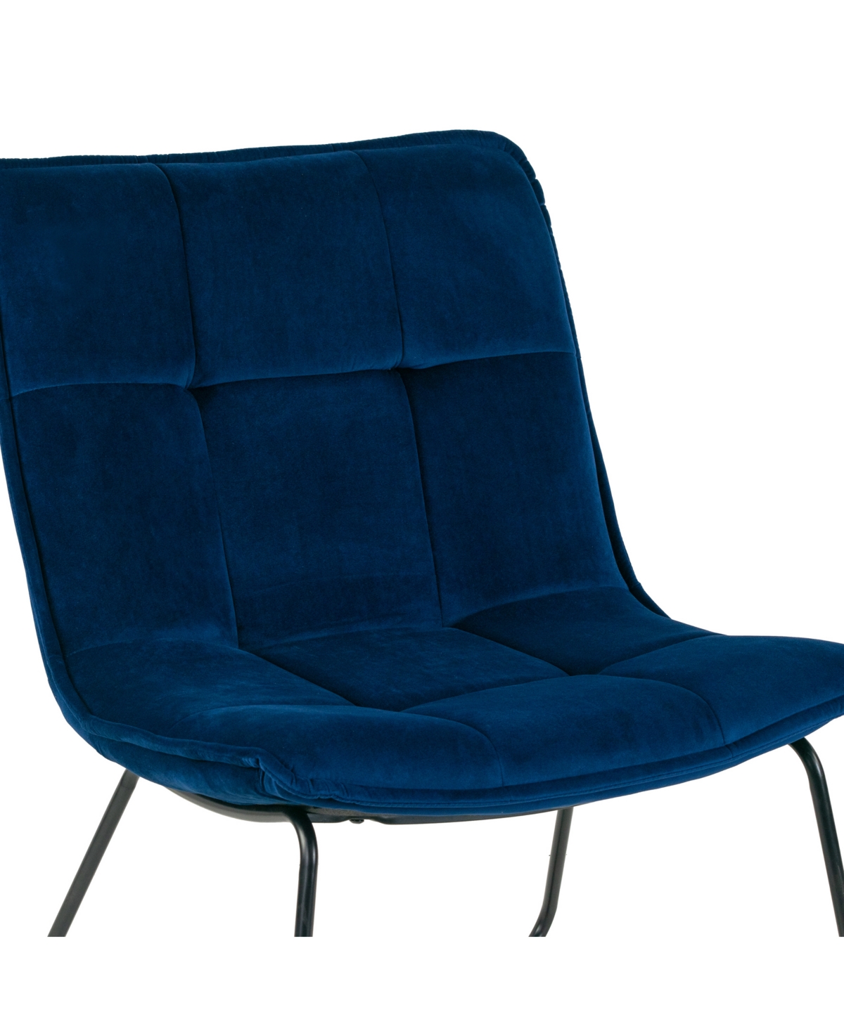 Glamour Home Aurele 26.5" Velvet Fabric Metal Accent Chair In Blue