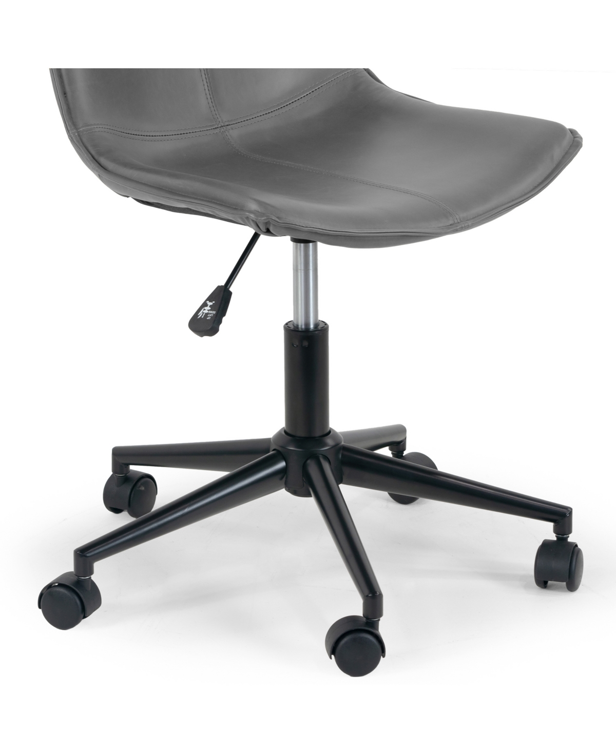 Glamour Home 35.25" Amery Polyester, Metal Task Chair In Grey